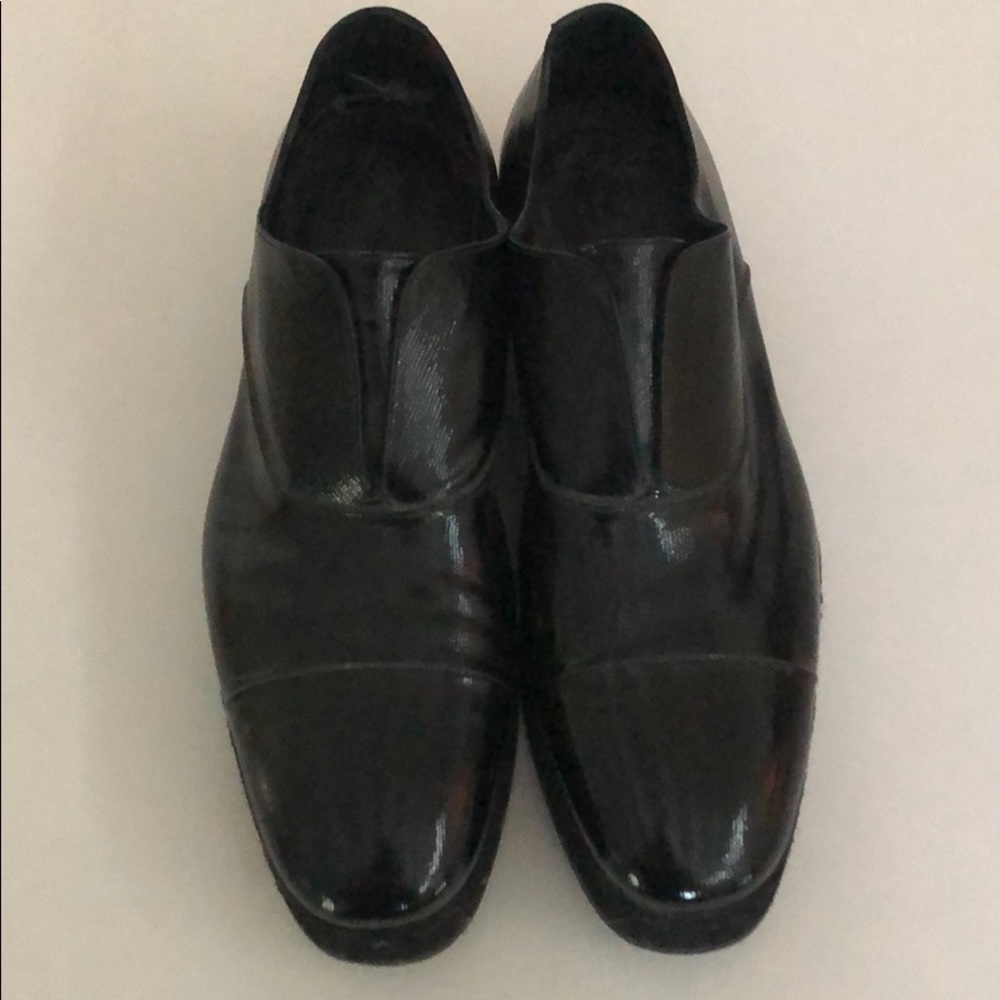 Yves Saint Laurent.  Patent leather espadrilles.